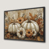 White Pumpkins Fall Flowers Canvas Print Farmhouse Decor