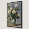 White Rose Bouquet in Vase Bohemian Canvas Print