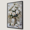 White Rose Bouquet Romantic Floral Framed Canvas Print