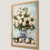 White Roses Floral Art Poster - Rustic Elegance for Your Space