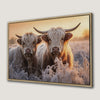White Scottish Highlanders Canvas Print Farmhouse Decor