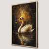 White Swan Autumn Lake Canvas Print with Butterfly Accent