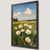 White Wildflowers Meadow Art Poster for Serene Home Decor