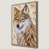 Wild Wolf in Orange and Gold Canvas Print, Framed Boho Chic