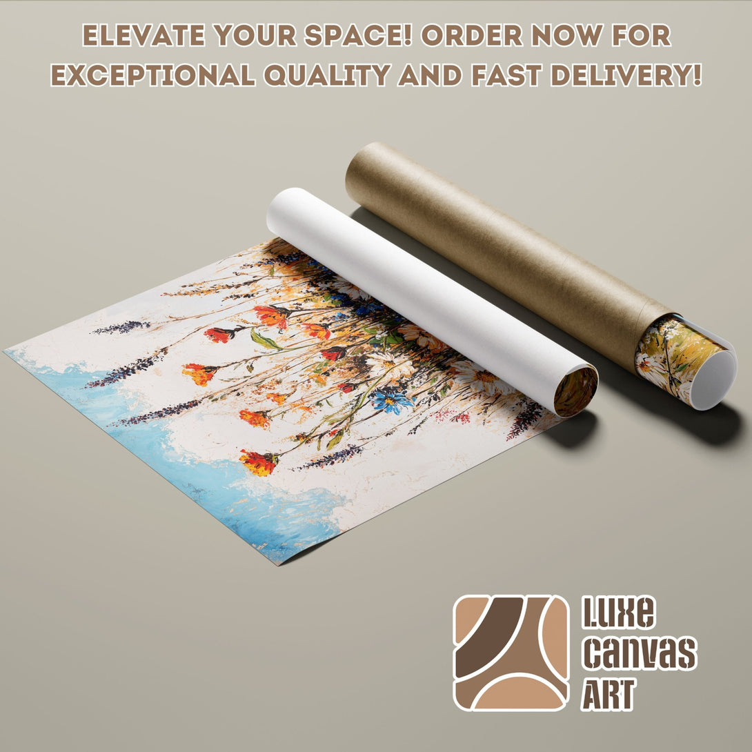 Poster Roll featuring a floral painting in a vibrant color palette. Elevate your space with this beautiful art print!