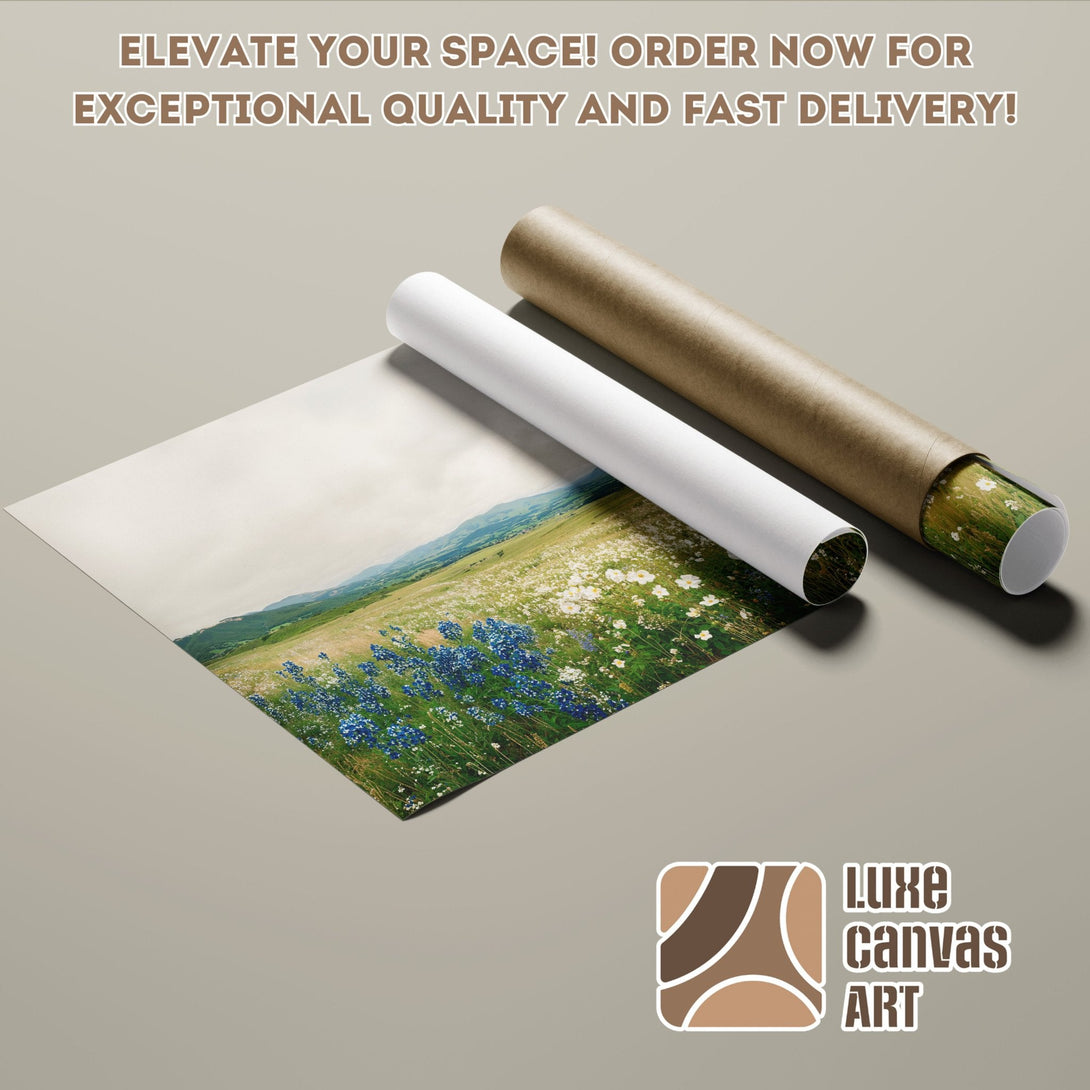 Poster Roll of wildflower landscape art, vibrant colors, perfect for home decor. Order now!