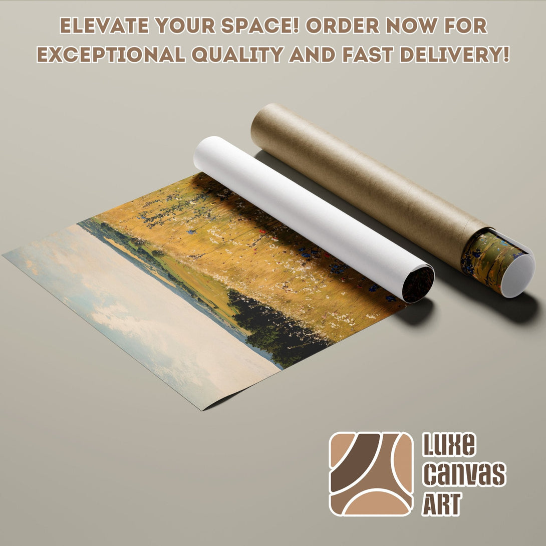 Poster Roll featuring a landscape painting with warm, earthy tones. Order now!