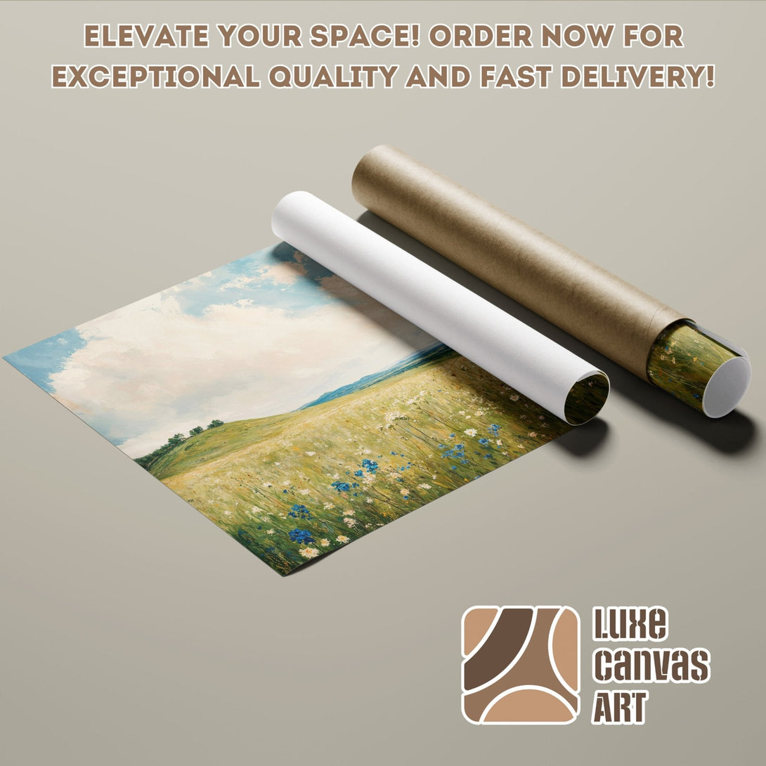 Poster Roll featuring a landscape painting in a vibrant, natural color palette. Elevate your space!