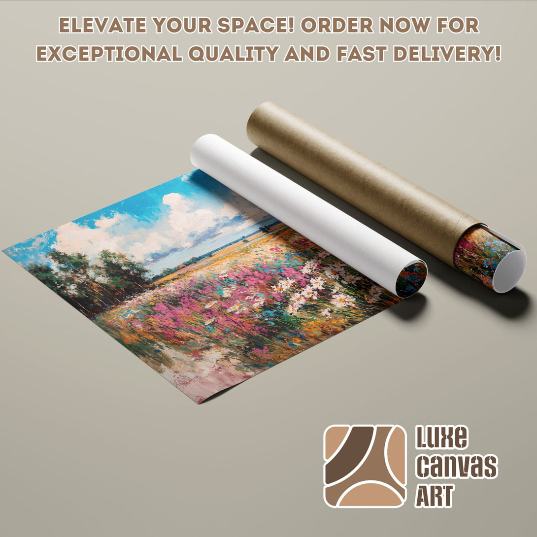 Poster Roll of a vibrant landscape painting with a colorful palette. Order now!