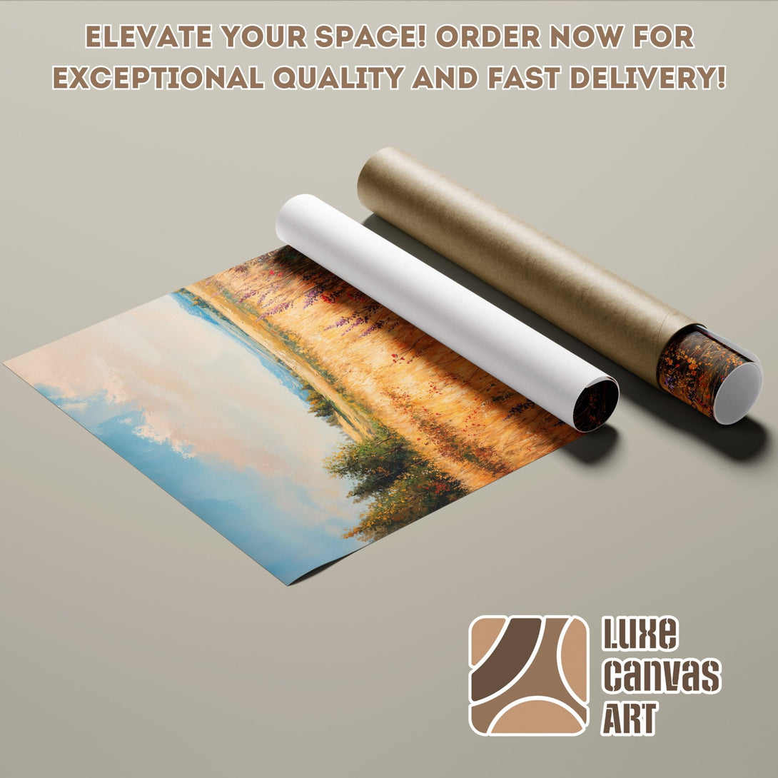 Poster Roll featuring a landscape painting in warm earth tones. Elevate your space with this beautiful art! Order now!