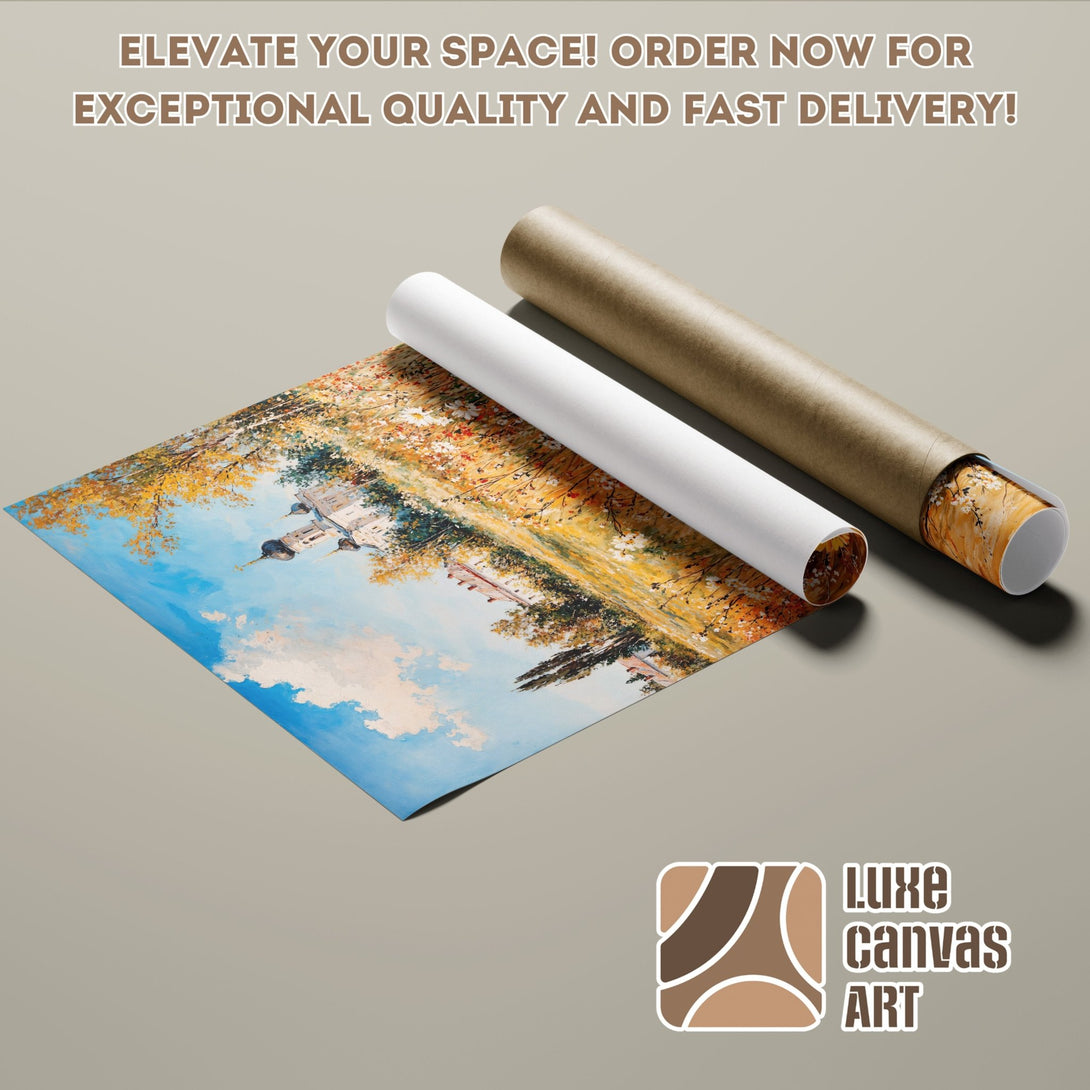 Poster Roll featuring a landscape painting in warm tones. Elevate your space with this beautiful art! Order now.
