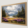 Wildflower Meadow at Mountain Lake Art Poster - Nature Wall Decor