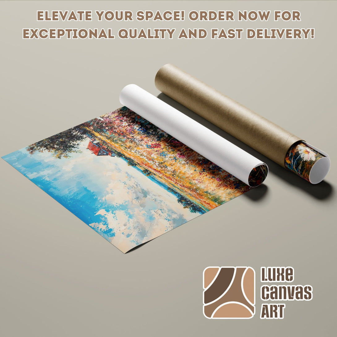 Poster Roll featuring a colorful landscape painting in impressionist style with a warm color palette. Elevate your space!