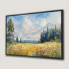 Wildflower Meadow with Mountain View Canvas Print