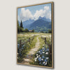 Wildflower Path and Cottage Framed Canvas Print Art