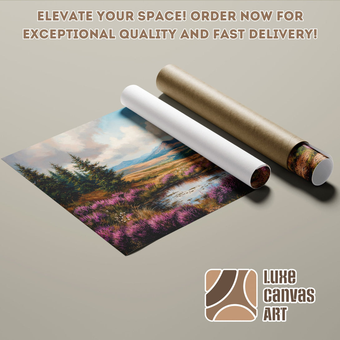 Landscape Poster Roll, vibrant colors, nature art, perfect for home decor. Order now!