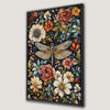 William Morris Dragonfly and Floral Art Canvas Print