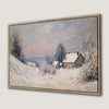 Winter Cabin in Snowy Forest Rustic Canvas Print