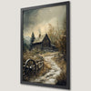 Winter Cabin Scene Art Poster: Rustic Charm for Your Walls