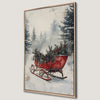 Winter Christmas Sled Canvas Print with Rustic Snow Scene