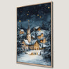 Winter Christmas Village Canvas Print - Snowy Landscape