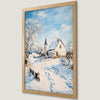 Winter Church Art Poster - Serene Snowy Landscape for Your Home
