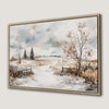 Winter Countryside Scene Canvas Print Rustic Art