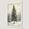 Winter Evergreen Forest Art Poster - Serene Snowy Scene