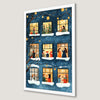 Winter Festive Scene Art Poster - Christmas Holiday Decor