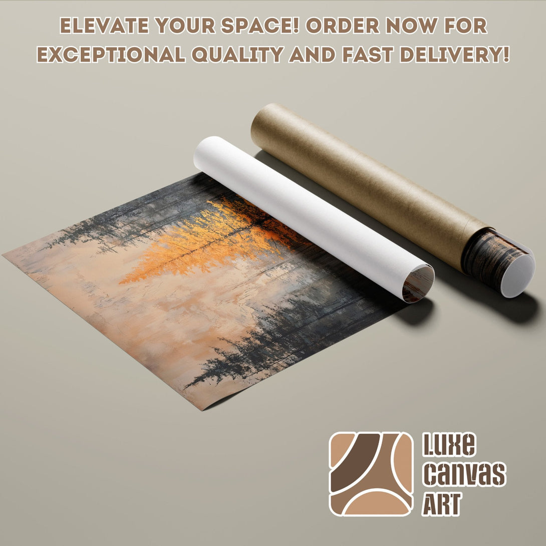 Poster Roll of abstract landscape art in neutral tones. Elevate your space!