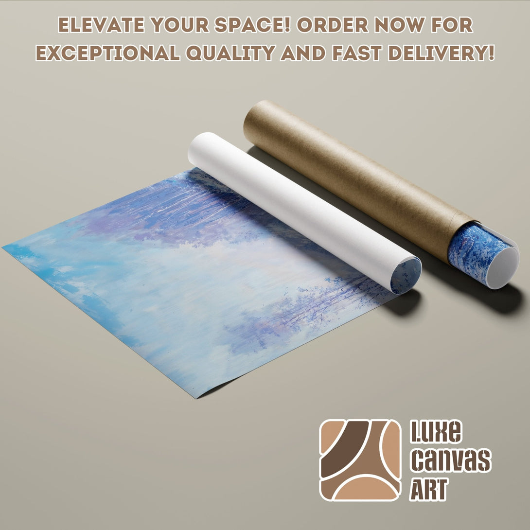 Poster Roll featuring abstract blue and purple artwork, perfect for adding a touch of art to your space. Order now!