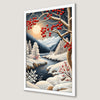 Winter Forest Scene Art Poster for Christmas Decor