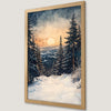 Winter Forest Scene Art Poster for Rustic Home Decor