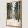 Winter Forest Scene Art Poster - Rustic Snowy Landscape Decor
