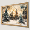 Winter Forest Scene Art Poster - Snowy Landscape Wall Decor