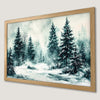 Winter Forest Snowy Pine Trees Art Poster for Home Decor
