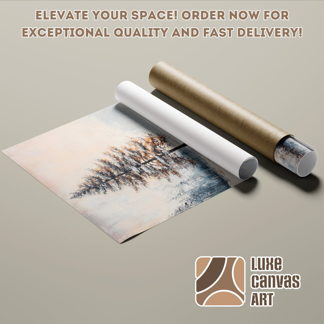 Abstract tree art poster roll in neutral tones. Elevate your space with this stunning poster!