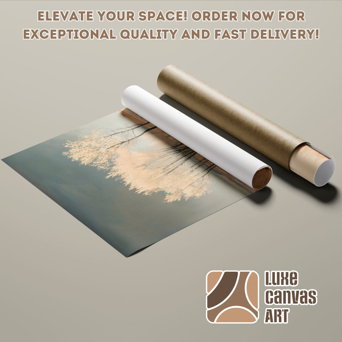 Poster Roll of serene tree art, soft colors. Elevate your space with this beautiful poster!