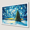 Winter Landscape Art Poster with Christmas Tree - Holiday Decor