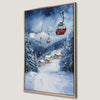 Winter Landscape Ski Lifts Canvas Print for Xmas Decor