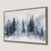 Winter Misty Forest Canvas Print Holiday Wall Art
