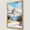 Winter Mountain Majesty Art Poster - Snowy Peaks for Your Home