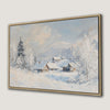 Winter Mountain Village Scene Canvas Print for Cozy Homes