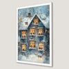 Winter Night Watercolor Art Poster - Festive Holiday Decor