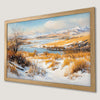 Winter River Landscape Art Poster for Rustic Cabin Decor