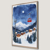 Winter Ski Resort Canvas Print Snowy Mountain Village