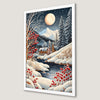 Winter Snowy Landscape Art Poster - Cozy Cabin Scene for Holiday Decor
