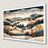 Winter Village Art Poster - Serene Snowy Scene for Your Walls