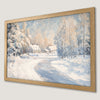 Winter Village Art Poster - Snowy Forest Scene for Cozy Decor