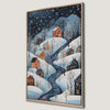 Winter Village Night Scene Canvas Print Christmas Artwork